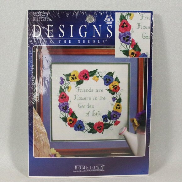 Embroidery Kit Cross Stitch Designs For the Needle #5311 Pansies Unopened - Picture 1 of 2